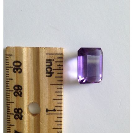 Polished Emerald Cut Purple Amethyst Gemstone (for ring mounting)