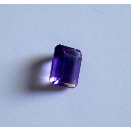 Polished Emerald Cut Purple Amethyst Gemstone (for ring mounting)