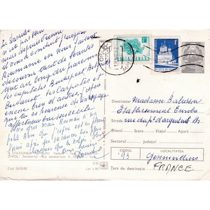 Tatiunea Neptune Romania Postcard posted 1980 crease