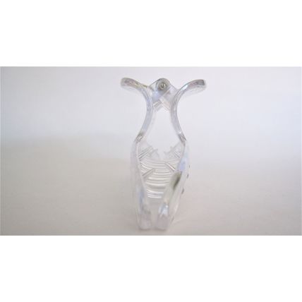 Large long clear transparent iridescent design hair claw clip for long fine hair