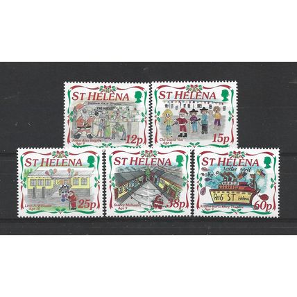 St Helena.Christmas.Children's Paintings set of 5.Unmounted Mint.Mar24