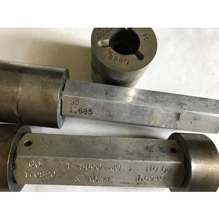 lot THE PIPE MACHINERY GO NO GO PLUG GAGE 1.6820 1.6940 1.685 1.685,AD