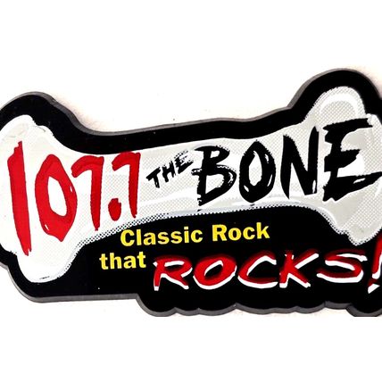 107.7 The Bone Classic Rock Advertising Keychain Charm Fob Purse Bag Luggage