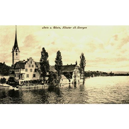 Stein a Rhein, Kloster St George, Platinotype Postcard