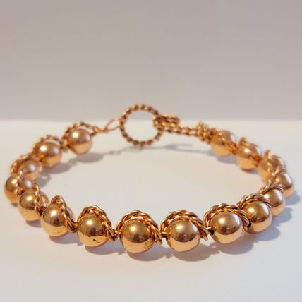 Handmade Twisted Copper Wire Bead Bracelet