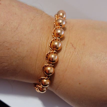 Handmade Twisted Copper Wire Bead Bracelet