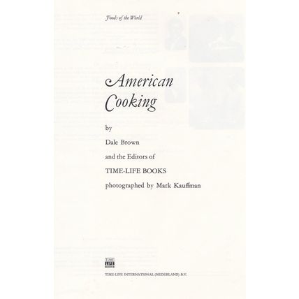 American Cooking by Dale Brown. Ref: B2179