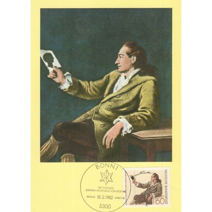 Johann Von Goethe German Scientist Book Author Rare Postcard FDC