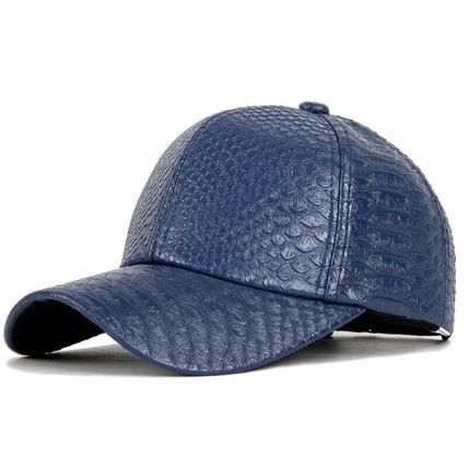 Style Leather Baseball Cap Snapback Hats Adjustable Outdoor Casual Men Crocodile
