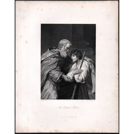 PRODIGAL’S RETURN 1842 John Henry Robinson - Leonello Spada ANTIQUE ENGRAVING