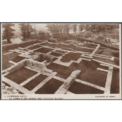 North East Corner, Richborough Castle, Kent, c.1930 - HM Office of Works RPPC