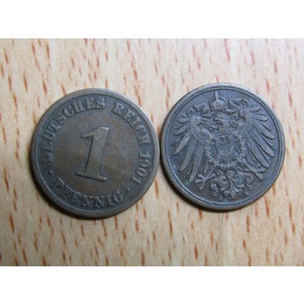 1901a 1 Pfennig Germany Empire Coin