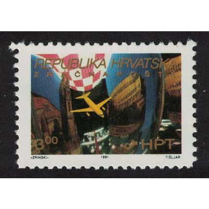 Croatia 'Caravelle' Jetliner Zagreb Cathedral Pula amphitheatre 1991 MNH