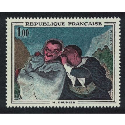 France H Daumier 'Crispin and Scapin' painting 1966 MNH SG#1714