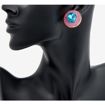 NALI Adele Oval With Blue and Pink Stones Earrings BNWT (RARE & COLLECTABLE)