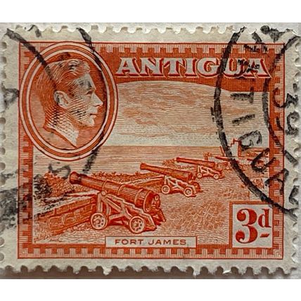 Antigua KGVI 1938 3d Orange Fort James Used SG 103 Sc 89 postage stamp king
