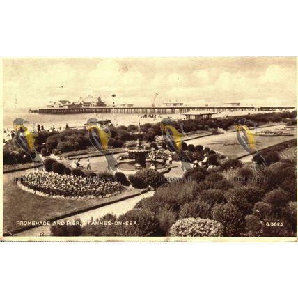 Promenade & Pier, St Anne's-On-Sea, G3625 Valentines Photo-Type Postcard, 1948