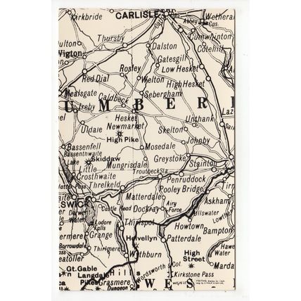 Cumbria Map Postcard Friths Series