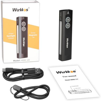 Wurkkos HD01 UV Flashlight, Rechargeable EDC Flashlight, Led Flashlight with 365