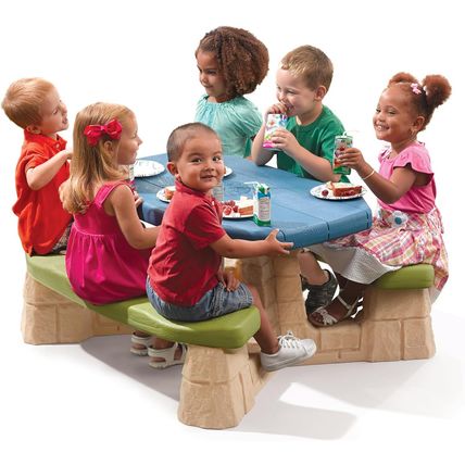 Step2 Naturally Playful Kids Picnic Table with Removable Umbrella, Indoor/Outdoo