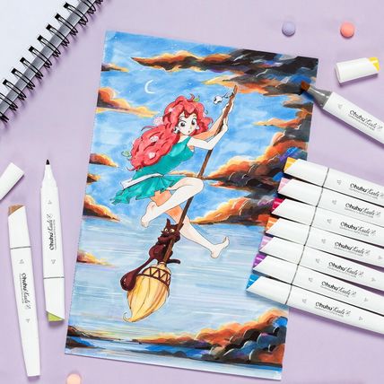 Ohuhu Alcohol Markers: 60 Colors Slim Broad and Fine Double Tipped Kaala Marker