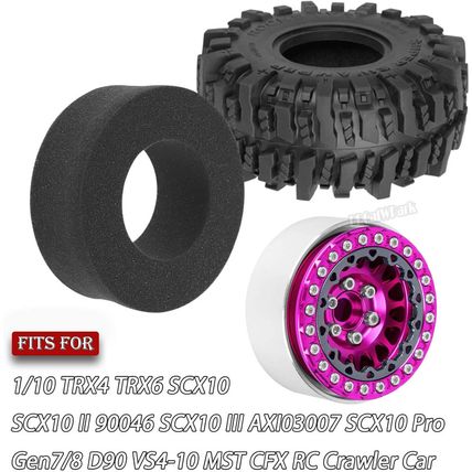 RC 1.9 Beadlock Wheels and Tires for 1/10 TRX4 TRX6 SCX10 SCX10 II 90046 SCX10 I