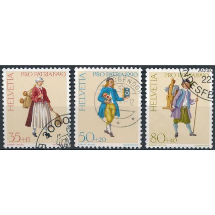 Pro Patria: 3 Values - Switzerland 1990 - FH - MiNr 1417/9