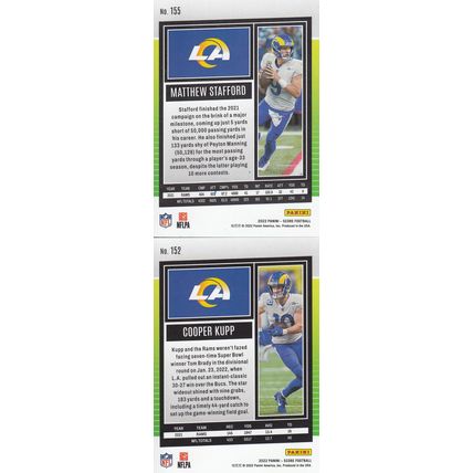 MATTHEW STAFFORD & COOPER KUPP AUTO 2022 LOS ANGELES RAMS SUPER BOWL CHAMPIONS