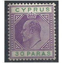 Cyprus 1903 SG51 30 paras Violet & Green Mounted Mint . .