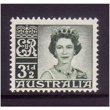 AUSTRALIA 1959 3 1/2d DEEP GREEN SG 312 M MINT