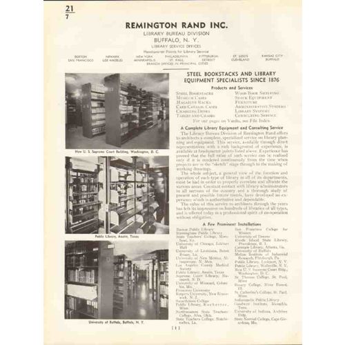 remington rand inc 1938 steel bookstacks shelving vintage catalog