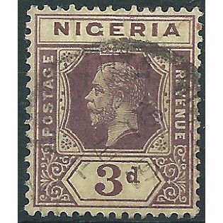 Nigeria 1914 SG5 3d Purple/Yellow (White Back) Fine Used. . ..