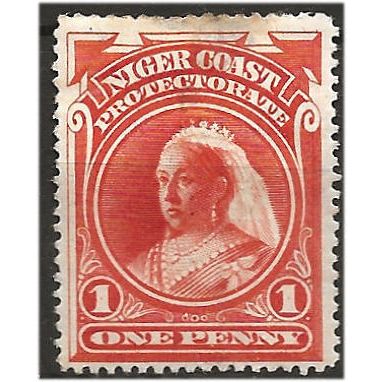 Niger Coast Protectorate 1894 SG52 1d Orange-Verm Perf 14.5x15 Mounted Mint. ..