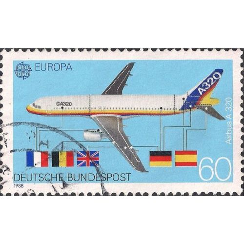 GERMANY, AIR, Airbus A 320, blue 1988, 60pf, #2