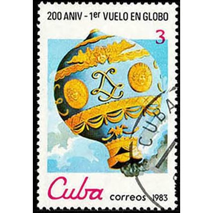 Cuba 1983 Balloons 3c Used Stamp.