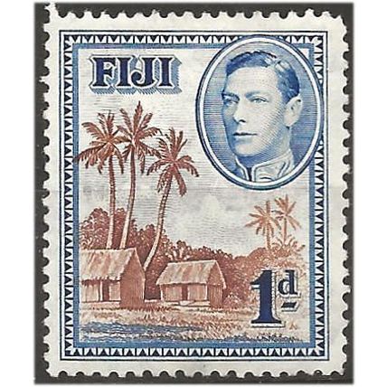 Fiji 1938 SG250 1d Brown & Blue Mounted Mint . .. .