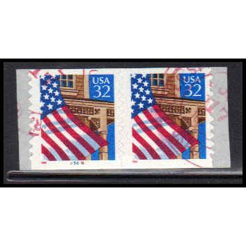 Used 2915Av 32c U.S. Flag Over Porch Fine CNP Left 89878 11x10 PA1786