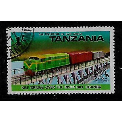 TANZANIA 1976 RAILWAY TRANSPORT 1s NILE BRIDGE UGANDA SG 188 FINE USED