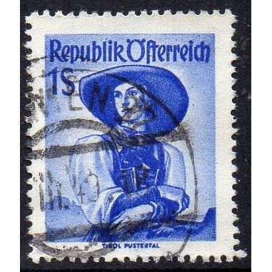 Austria 1948 Provincial Costumes - Tyrol, Pustertal 1s Used