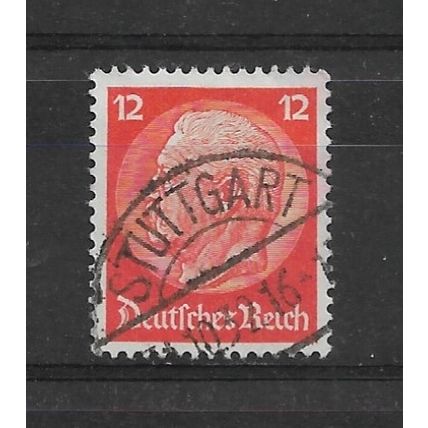 Germany.SG480 12pf Pres van Hindenburg (Orange).Fine Used.Nov21