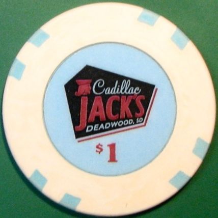 Cadillac Jack's. $1 Casino Chip. Deadwood, SD. Y23.