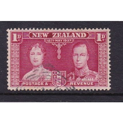 NEW ZEALAND 1937 CORONATION 1d VALUE USED SG599 #3