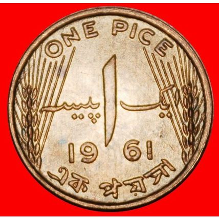 Ⰶ STAR & CRESCENT ERROR: PAKISTAN ★ 1 PICE 1961! UNC LUSTRE★LOW START★NO RESERVE