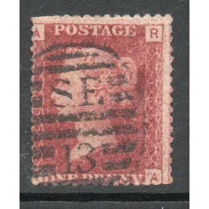 Sg43 1d red plate 155 fine used " R A " (REDS)