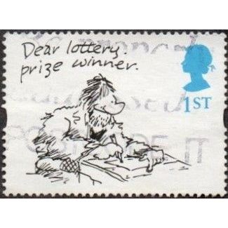 1996 Greetings Booklet Stamps. Cartoons 1st Val. Dear Lottery Winner. Fine Used.
