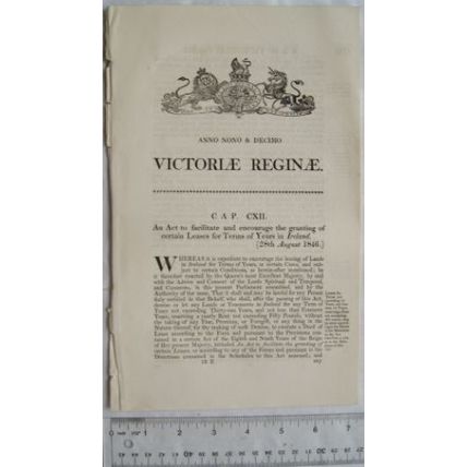 1846 Act of Parliament: Leases for Terms of Years in Ireland