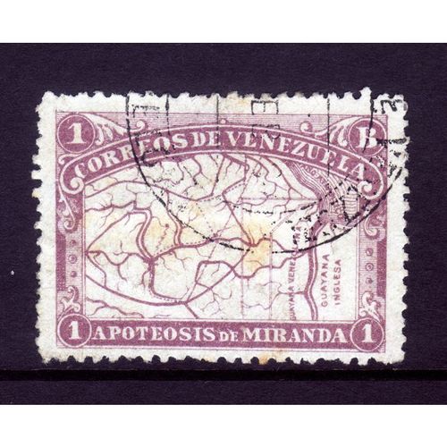 VENEZUELA 1896 SG 173 1b MAUVE MAP OF VENEZUELA FINE USED