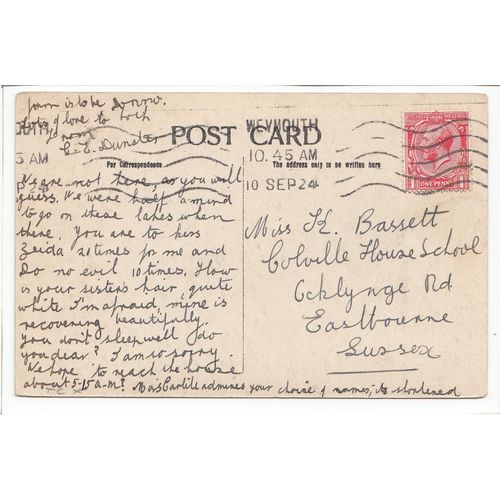 Boating Lakes Clacton-on-Sea Essex 1924 Postcard