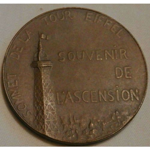 Sommet de la Tour Eiffel Souvenir de l'Ascension BRONZE Issued 1900 ORIGINAL