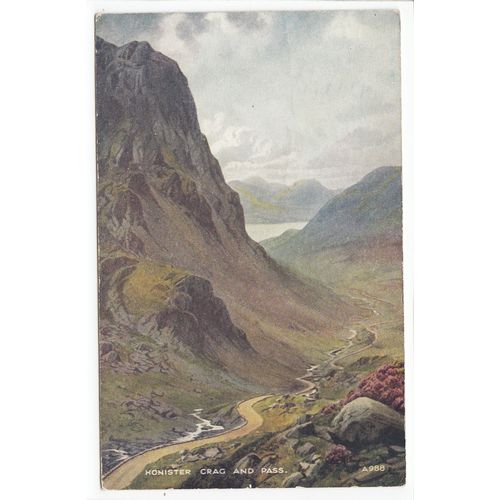Honister Crag and Pass Cumbria 1951 Edward E H Thompson Art Postcard A988